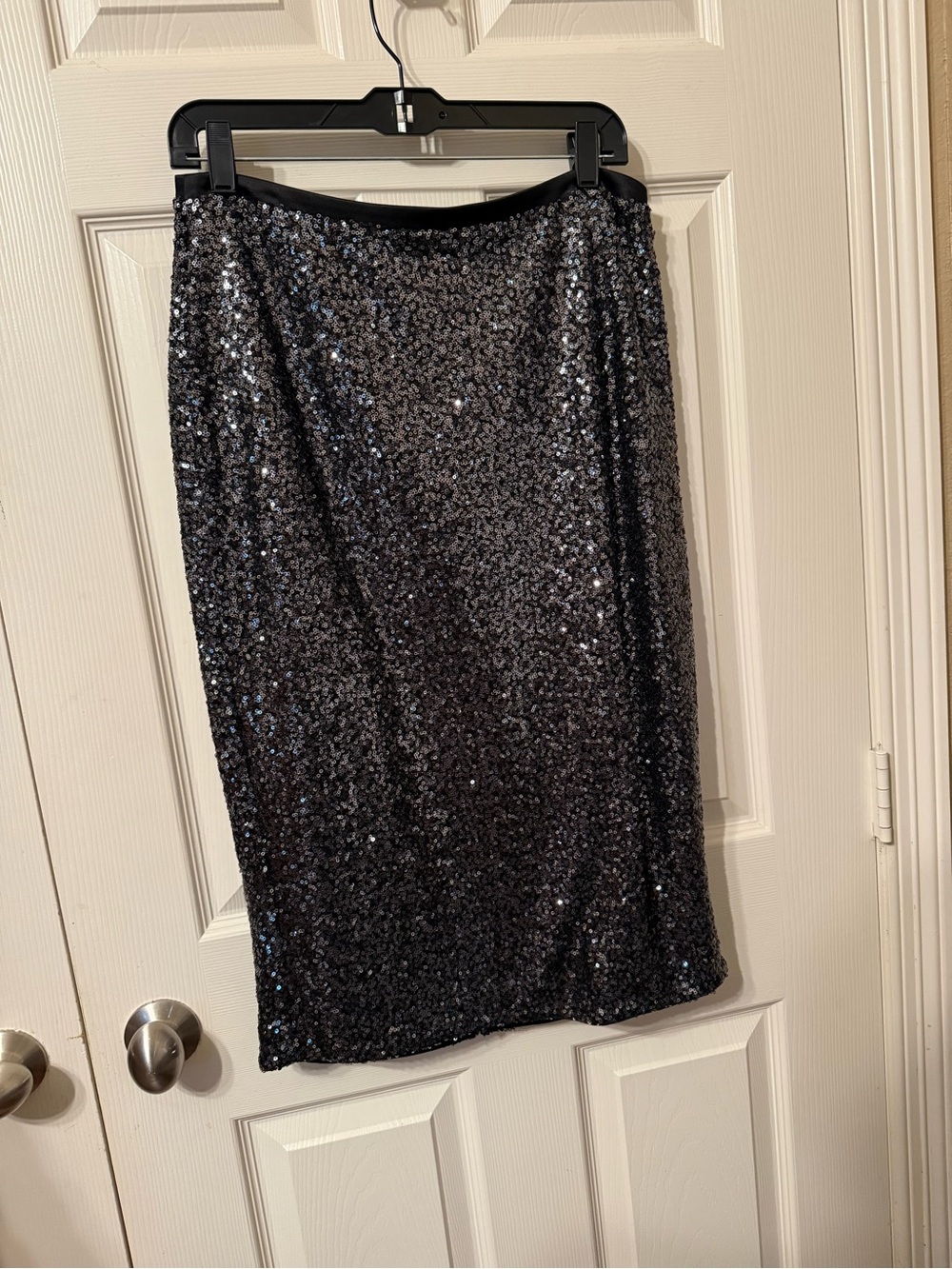 Express Black Sequin Pencil Skirt